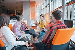 Shot of a group of young business professionals having a meeting.