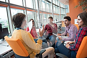 Shot of a group of young business professionals having a meeting.