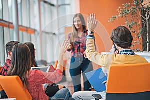 Shot of a group of young business professionals having a meeting.