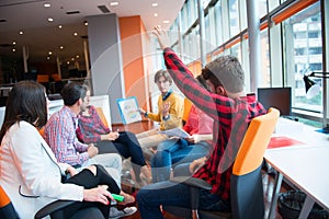 Shot of a group of young business professionals having a meeting.