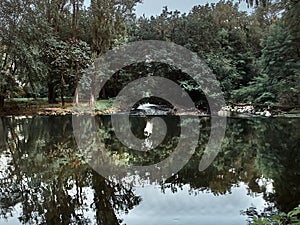 Shot of the Lambro Park in Milan in autumn