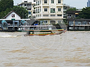Shot of a longtail boat in bangkok