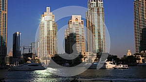 Shot of modern buildings at Dubai Marina, United Arab Emirates