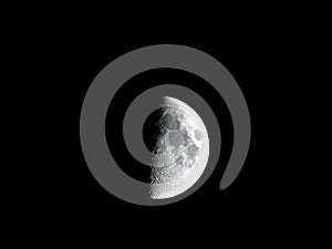 Shot of the moon and it`s craters