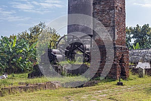 Shot of the old, obsolete, abandoned sugar mill. History