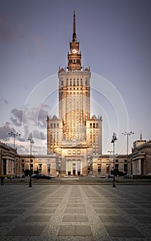 Shot of the Palace of Culture and Science in Warsaw