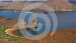 Shot of pinnacle rock in the galapagos islands