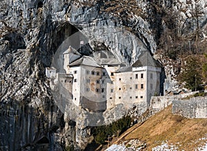 Shot of the Predjama Castle Postojna Slovenia