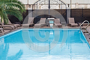 Shot of the private pool in the house. Real estate