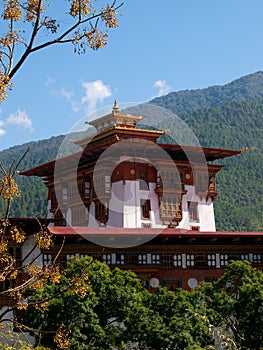 Shot of the Punakha Dzong in Bhutan