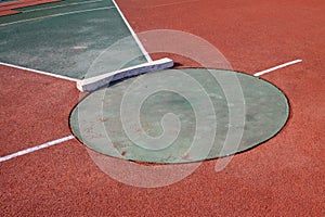 shot put area in the stadium
