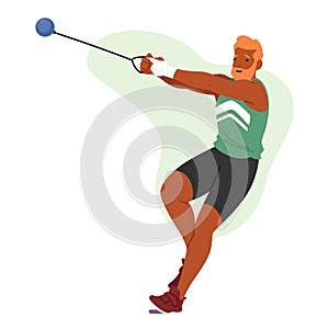 Shot Put Athlete, Powerful And Precise, Launches A Heavy Metal Ball With Controlled Force, Showcasing Strength