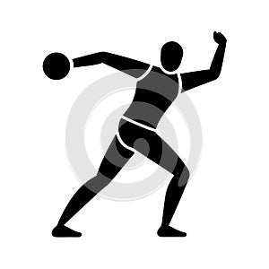 Shot Put Thrower Vector Icon Isolated on White Background