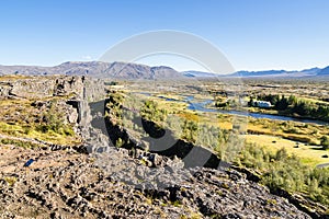 Shot of rocky mountains,  Thingvellir Iceland