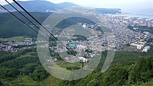 Shot of Sapporro city from the top of mountain moiwa, hokkaido,japan