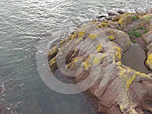 Shot of Seacliff Edinburgh taken from a drone