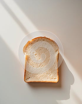 A shot of a single slice of bread from the top