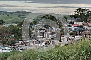 South Afircan informal settlement, shack dwellers