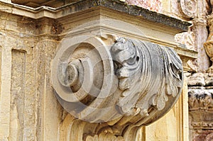 shot of stone carving from Monestir de Poblet