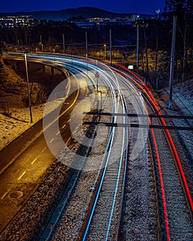 Lighttrails from the train