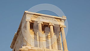 Shot of the temple of athena nike in athens, greece