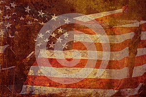 Shot of waved flag of United States of America