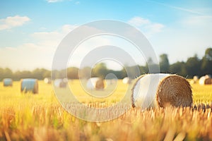 shot of wind turbines harvesting energy in field