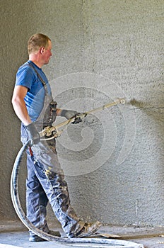 Shotcrete worker