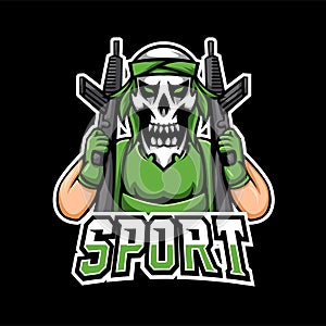 Shoter sport or esport gaming mascot logo template, for your team photo