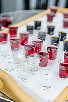Shotglasses with different liquers