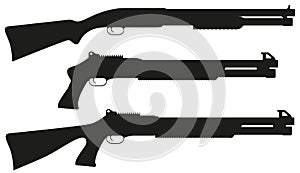 Shotgun black silhouette vector illustration photo