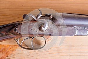 Shotgun with cartridges hunting weapons