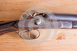 Shotgun with cartridges hunting weapons