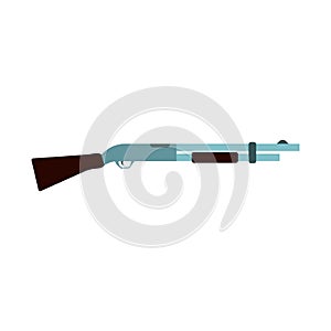 Shotgun illustration rifle vector icon. Hunting gun weapon barrel target. Munition brown simple caliber duck photo