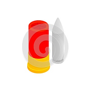 Shotgun shell and bullet isometric 3d icon