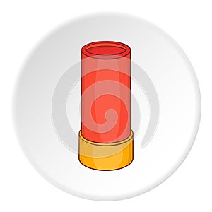 Shotgun shell icon, cartoon style