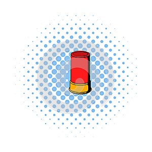 Shotgun shell icon, comics style