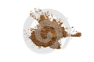 He Shou Wu Fo-Ti root powder isolated on white