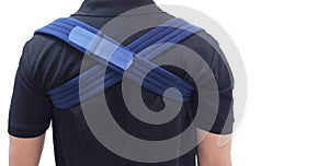 Shoulder immobilizer color icon. Sling and swathe. Broken arm, shoulder injury treatment. Arm fix brace photo