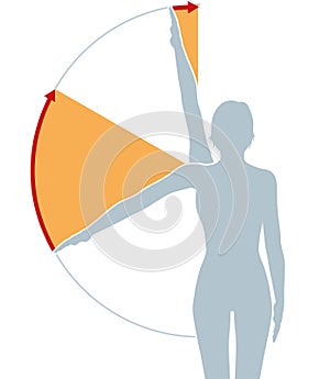 Shoulder impingement. Painful arc. Labeled Illustration