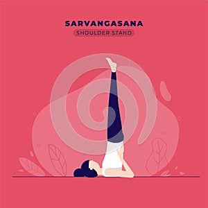 Shoulder Stand Yoga Pose Illustration