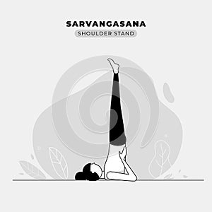 Shoulder Stand Yoga Pose Illustration