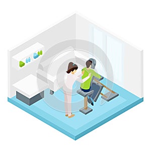 Shoulders Massage Isometric Illustration