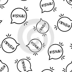 Shout speech bubble icon seamless pattern background. Complain vector illustration on white isolated background. Angry emotion