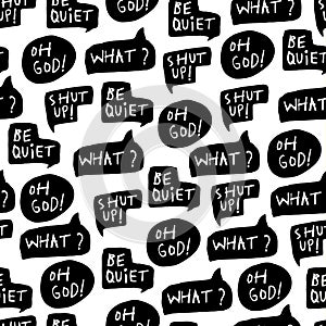 Shout Speech Bubble Seamless Pattern