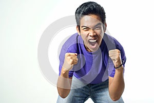 Shouting asian malay male teen