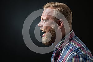 Shouting bearded man