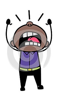 Shouting Cartoon Bald Black Cartoon
