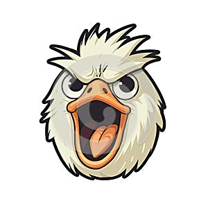 Shouting Chicken Face Sticker On Isolated Tansparent Background, Png, Logo. Generative AI