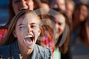 Shouting Girl Outside